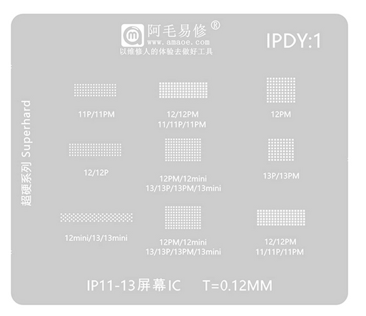 Amaoe LCD Screen IC BGA Reballing Stencil for iPhone 11-14ProMax